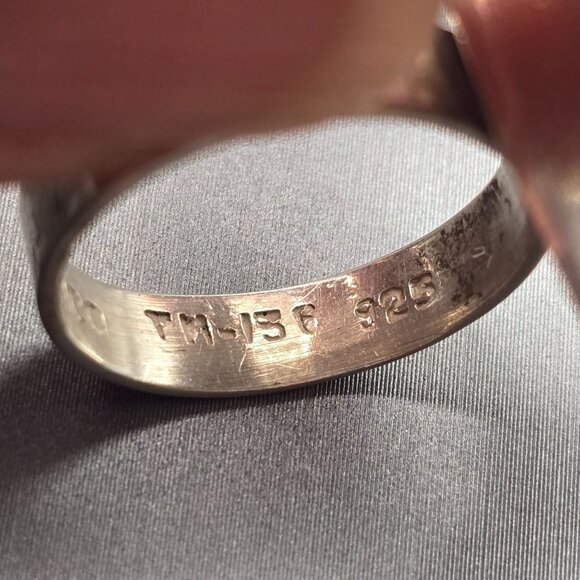 VTG Taxco Sterling Silver Marquise Dome Ring Size 6 TM-156 Rope Accent 8.04g - Picture 9 of 14